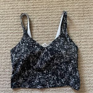 black and white floral lululemon align tank top